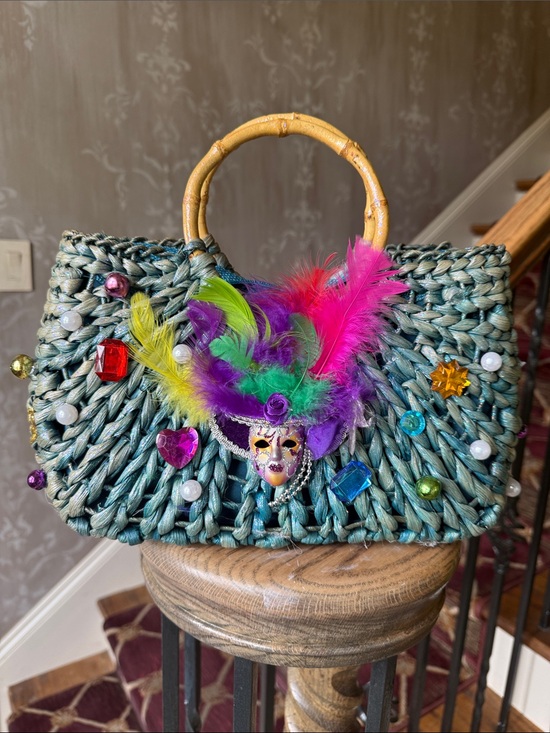 Handbags - MARDI GRAS themed tote bag good condition